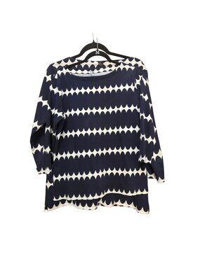 Talbots Navy Blue top, button-down back, 3/4 sleeve, size Medium